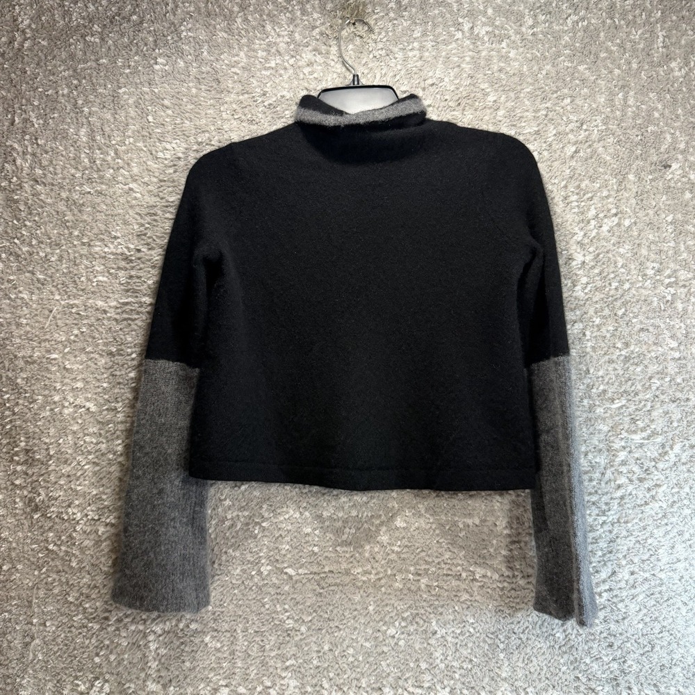 Cullen Turtleneck Cashmere Boxy Black Gray Sweater M Preppy Quiet Luxury